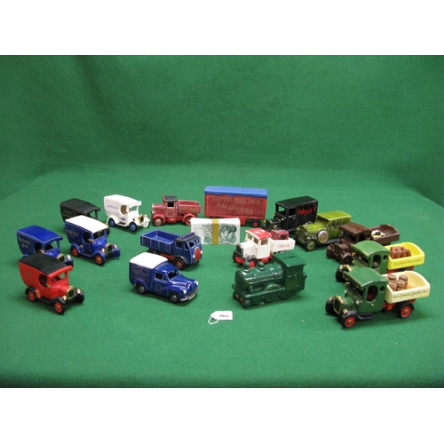 265 - Fifteen ceramic/pottery model vans and lorries to include: Scammel fun-fair gallopers pantechnicon t... 