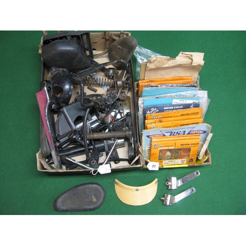 27 - Two boxes of motorcycle parts and gasket sets etc