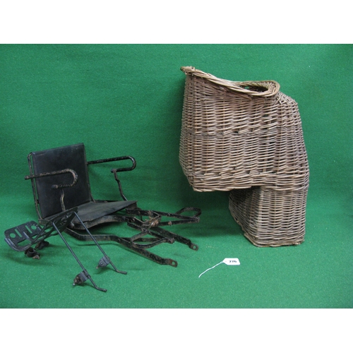 276 - Wicker and metal rear mounted childs bicycle seats