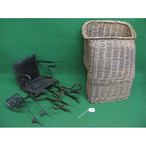 276 - Wicker and metal rear mounted childs bicycle seats