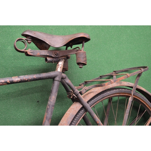 287 - Early 1900's gentleman's bicycle with shaft drive, rod brakes, leather saddle and rack, stamped FN t... 