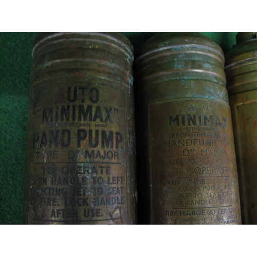 3 - Five brass fire extinguishers labelled for Pyrene or Minimax - 14