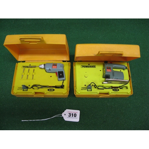 310 - Two cased battery powered miniature Powermite tools made in Hong Kong in 1969 for Ideal to comprise:... 