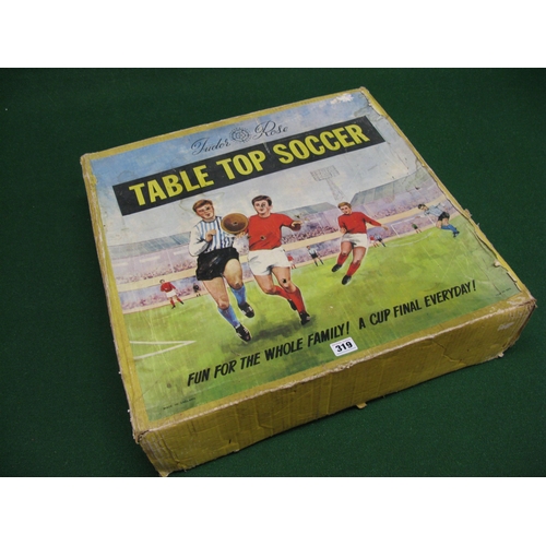 319 - Boxed table top football game set with ball, made in England by Tudor Rose Plastic Products - box 22... 