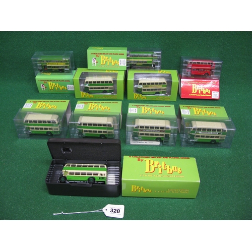 320 - Ten boxed 1:76 scale double deck buses from Britbus to comprise: two Aldershot & District, one Londo... 