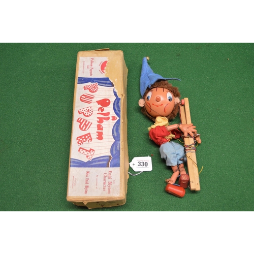 330 - Two boxed Pelham Puppets to comprise: Noddy and Golliwog, two plastic and metal boxing hand puppets,... 