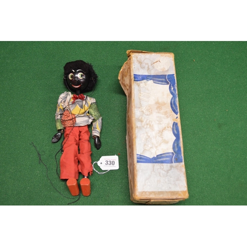 330 - Two boxed Pelham Puppets to comprise: Noddy and Golliwog, two plastic and metal boxing hand puppets,... 