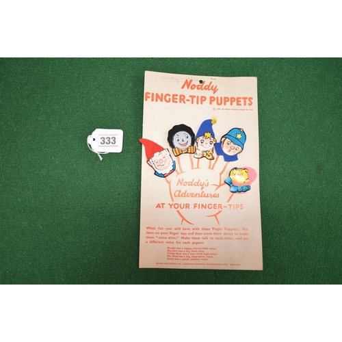 333 - 1960's Noddy finger-tip puppets on original display card, Enid Blyton's Noddy toy tea set and a Nodd... 