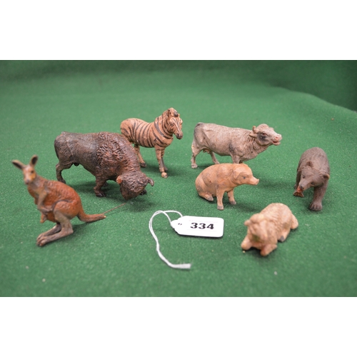 334 - Box of wild and farm animals believed to be Elastolin