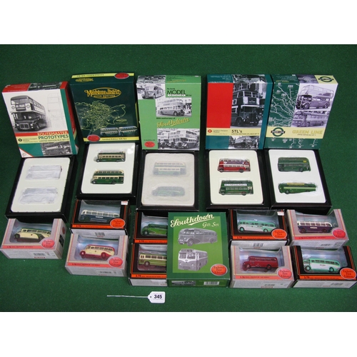 345 - Six boxed sets and seven coaches in 1:76 scale from EFE, companies include: Southdown, Greenline, LT... 