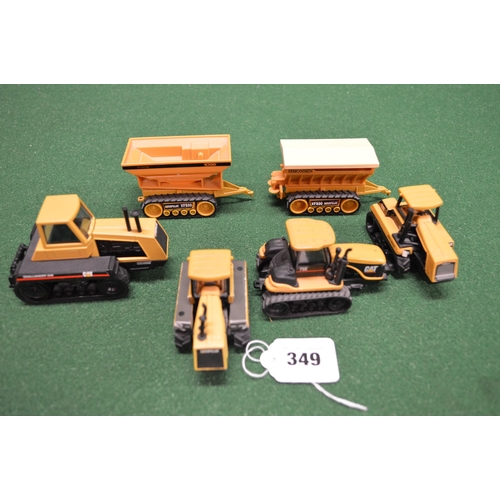 349 - Box of tractors and farm implements made by Siku and Norscot Group Inc-USA to include a John Deere 5... 