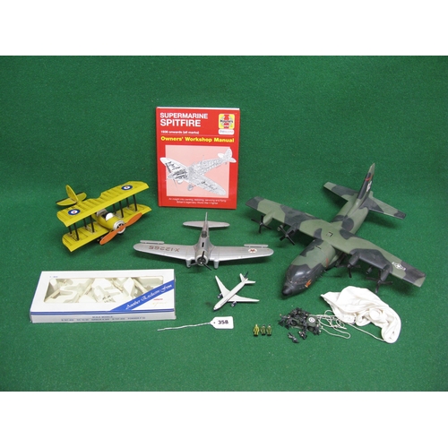 358 - Quantity of model planes to include an Ertl diecast Texaco stunt plane - 13.5