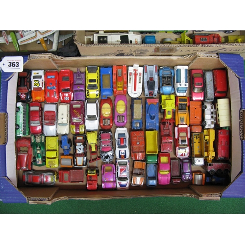 363 - Three boxes of approx 100 loose playworn model vehicles, aircraft and racing cars made by Lesney/Mat... 