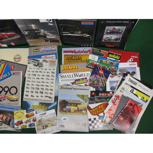 367 - Box of model car catalogues to include: Mercury, Solido and other Continental manufacturers, Matchbo... 