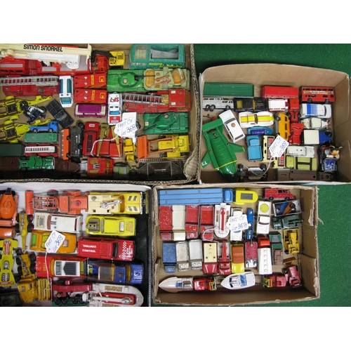 368 - Five boxes of approx 128 Lesney/Matchbox diecast vehicles, all playworn