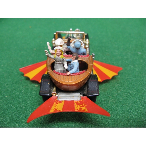 377 - Corgi Chitty-Chitty Bang-Bang car with four occupants and front and rear wings (missing a headlamp) ... 