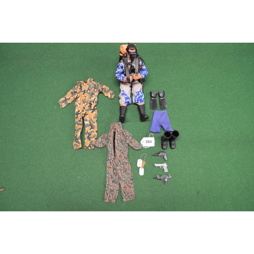 384 - Quantity of 1990's boxed Action Man items to include: Heligun, Maxicopter, 4x4, Moonraker Space Expl... 