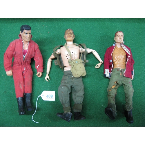 409 - Quantity of Action Man and other action dolls clothing, equipment, weapons and accessories