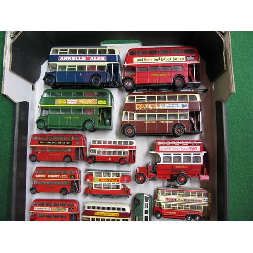 413 - Twenty loose diecast model buses (and tram) made by Corgi, Dinky, EFE, Matchbox, Lledo, Corgi Junior... 