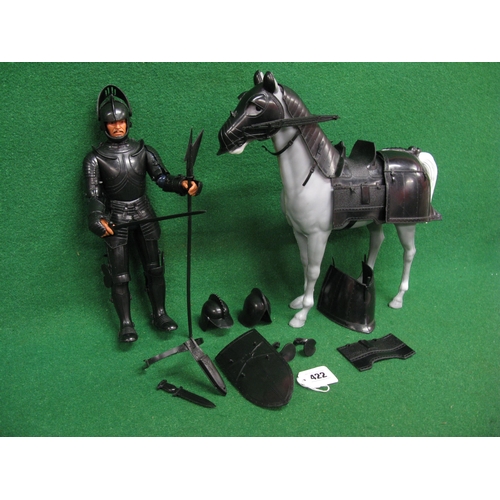 422 - Marx, Made in Great Britain, Black Knight with armour, weapons and horse - 16