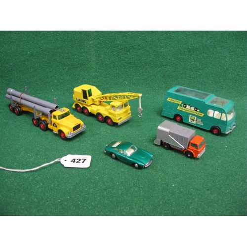 427 - Five Matchbox items to comprise: 7-Ford Refuse Truck, 75-Ferrari Berlinetta, K5-Racing Car Transport... 