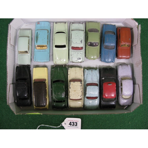 433 - Fourteen Made in France Dinky diecast model cars comprising of Nos: 24B, 24V, 24Y, 24ZT, 404, 518, 5... 