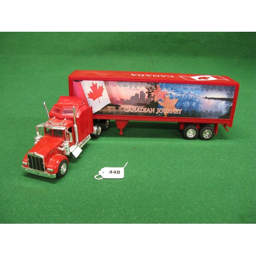 448 - Box of large American truck models from Norscot and Newray