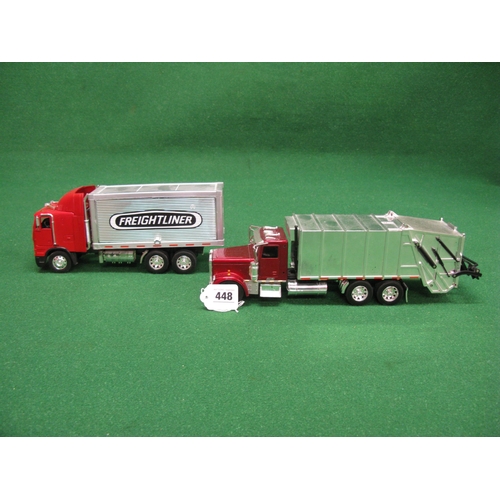 448 - Box of large American truck models from Norscot and Newray