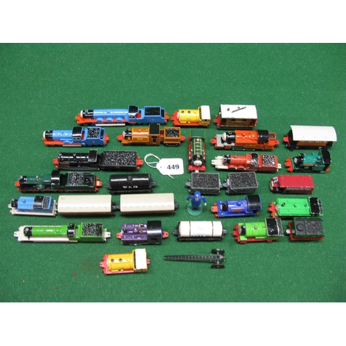 449 - Box of Thomas The Tank Engine items from Ertl together with a box of plastic wild and farm animals f... 