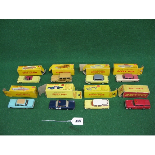 455 - Eight 1950's/1960's Dinky cars with boxes to comprise Nos: 131, 174, 180, 192, 257, 264 and 344