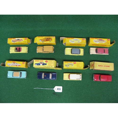 455 - Eight 1950's/1960's Dinky cars with boxes to comprise Nos: 131, 174, 180, 192, 257, 264 and 344