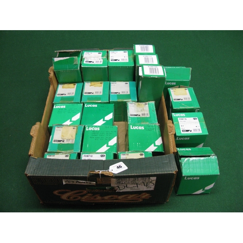 46 - Box of approx twenty two boxed Lucas electrical fuel pumps