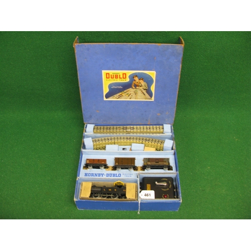 461 - Boxed 1940's/1950's Hornby Dublo 3 Rail LMS Goods Train set containing: EDL7 0-6-0T No. 6917 in LMS ... 