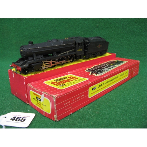 465 - Boxed 1960's Hornby Dublo 2 Rail 8F 2-8-0 tender locomotive in late BR plain black livery