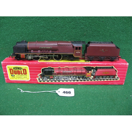 466 - Boxed 1960's Hornby Dublo 2 Rail 8P 4-6-2 tender locomotive No. 46245 City Of London in late BR maro... 