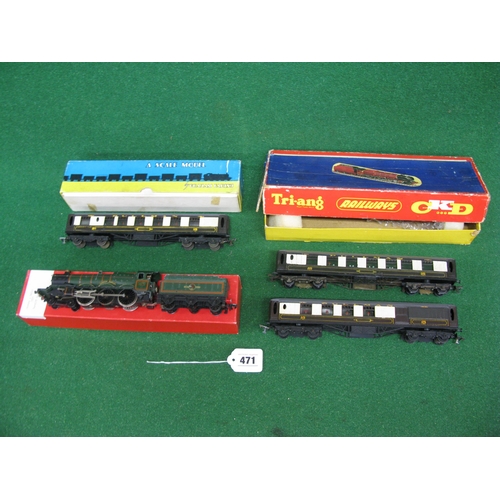 471 - Hornby Dublo 2 Rail 4-6-0 tender locomotive No. 4075 Cardiff Castle in a protective box together wit... 