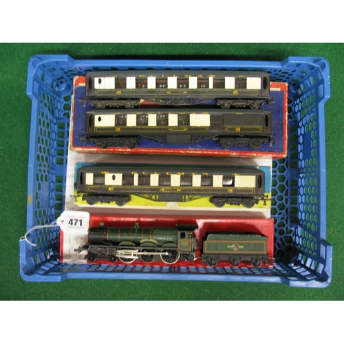 471 - Hornby Dublo 2 Rail 4-6-0 tender locomotive No. 4075 Cardiff Castle in a protective box together wit... 