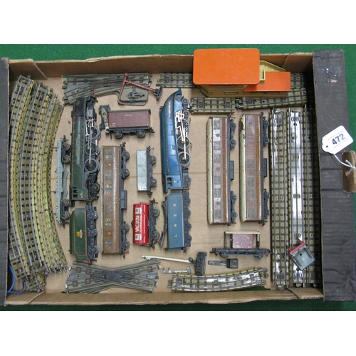 472 - Loft find box of Hornby Dublo 3 Rail to include: A4 4-6-2 No. 7 Sir Nigel Gresley in LNER blue, 8P 4... 