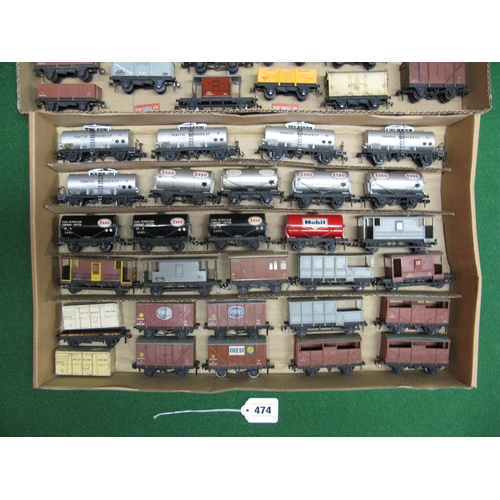 474 - Approx fifty seven Hornby Dublo 2 Rail loose wagons, tankers and guards vans etc