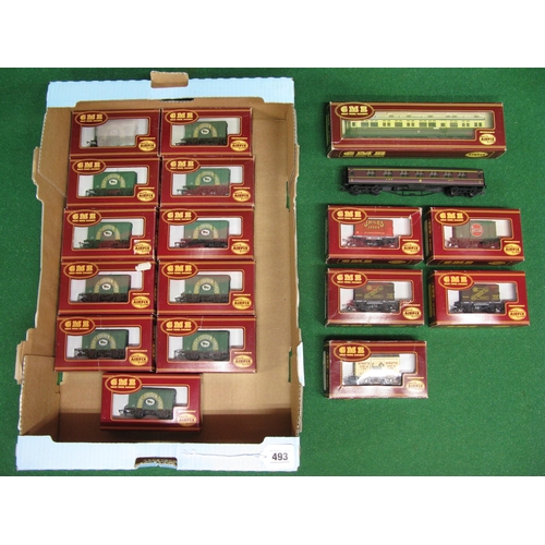 493 - Box of 1970's/1980's GMR OO rolling stock to comprise: eleven Lyles Golden Syrup vans, five other wa... 