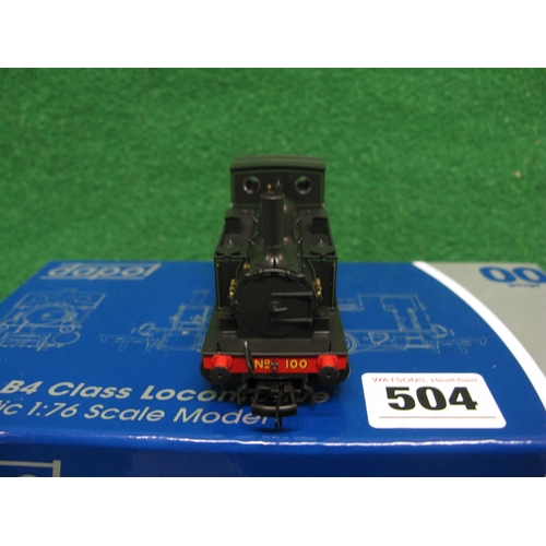 504 - Dapol 00 LSRW B4 Class 0-4-0 tank locomotive No. 100 in Southern lined black livery, boxed with acce... 