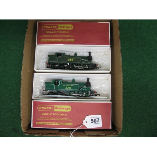 507 - Two Hornby 00 M7 Class 0-4-4 tank engines to comprise: No. 245 in Southern gloss dark lined green an... 