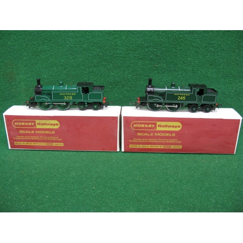 507 - Two Hornby 00 M7 Class 0-4-4 tank engines to comprise: No. 245 in Southern gloss dark lined green an... 