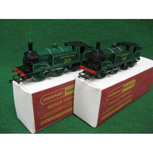 507 - Two Hornby 00 M7 Class 0-4-4 tank engines to comprise: No. 245 in Southern gloss dark lined green an... 