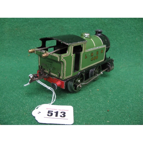 513 - 1940's/1950's Hornby O gauge clockwork Type 101 0-4-0T No. 460 in lined LNER green (in working order... 