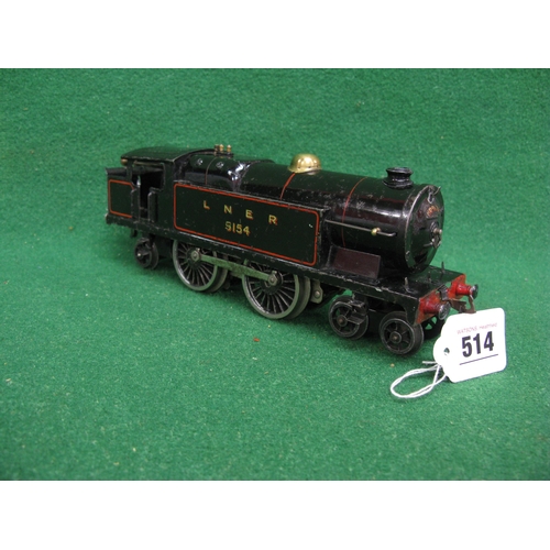 514 - 1930's Hornby O gauge clockwork No. 2 Special 4-4-2 tank locomotive No. 5154 in lined LNER black liv... 