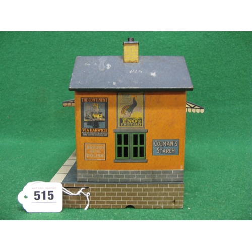 515 - 1930's tinplate O gauge station building produced in Germany by Bing for the British market with app... 