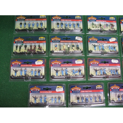 531 - Fifteen unopened Bachmann OO Scenecraft packs of locomotive and train crew, passengers and shopping ... 