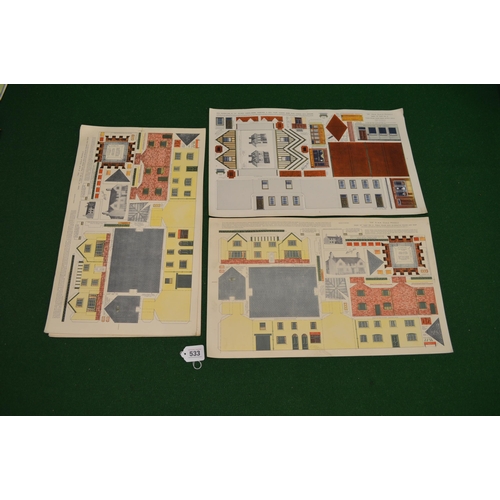 533 - Large quantity of 4mm unmade card and plastic building, bridge, trackside structures and fencing kit... 