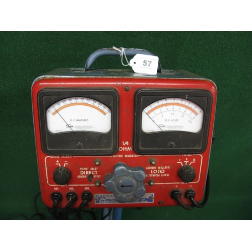 57 - 1950's/1960's wheeled workshop voltampere tester made by Suntester Ltd of Kings Lynn - total height ... 